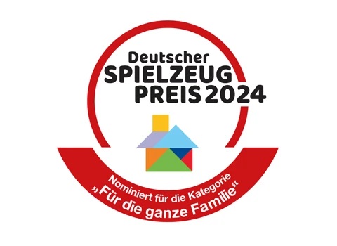 Logo des Deutschen Spielzeugpreises 2024, Kategorie „Für die ganze Familie“.