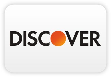 Logo von Discover mit orangefarbener Kugel und dem Wort "DISCOVER" in schwarzer Schrift.