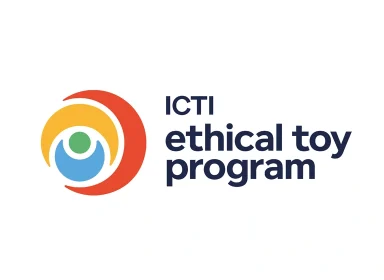 Logo des ICTI Ethical Toy Program mit bunten Symbolen und Schriftzug.