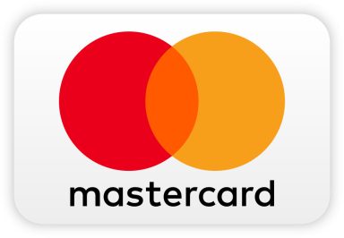 Logo von Mastercard mit rot-orangefarbenen Kreisen und dem Schriftzug "mastercard".