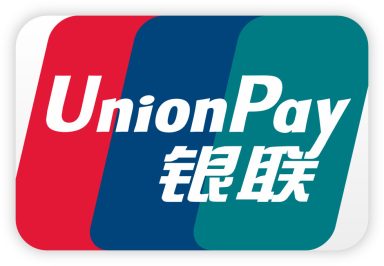 Logo von UnionPay in Rot, Blau und Grün mit dem chinesischen Schriftzug.